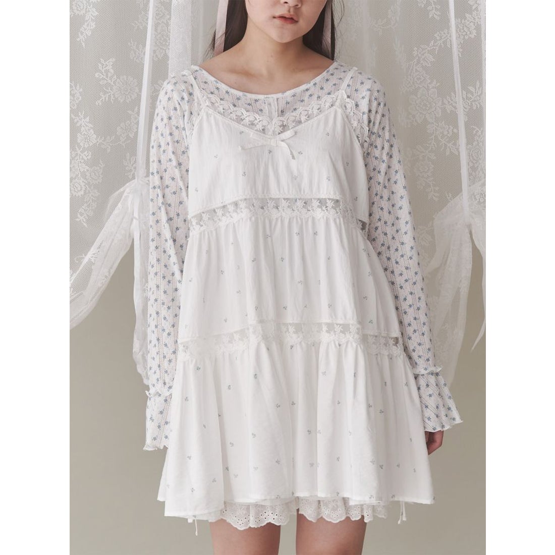 メリージェニー merry jenny flowerフレアベビードール （ブルー） -靴