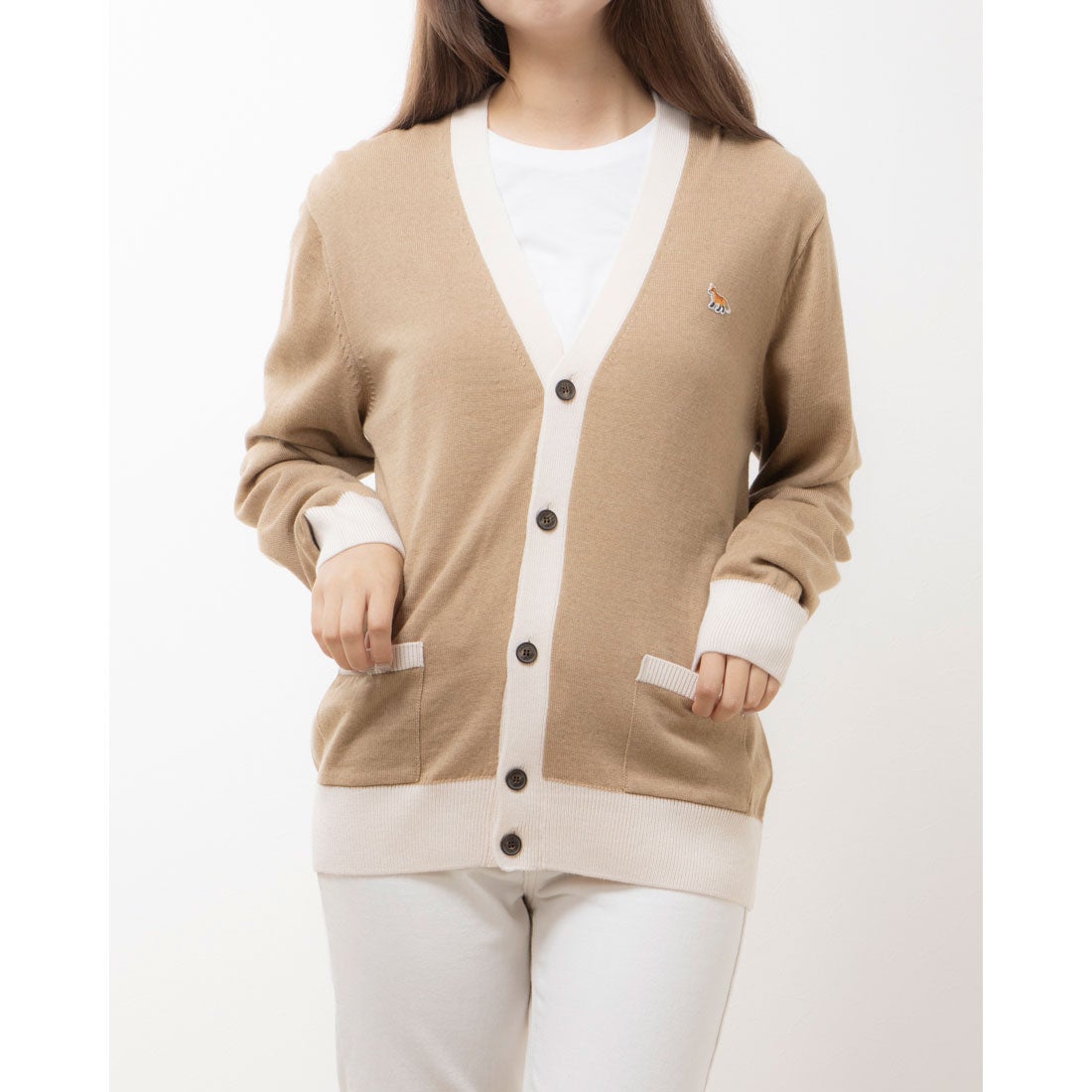 メゾンキツネ MAISON KITSUNE カーディガン（Beige） -靴
