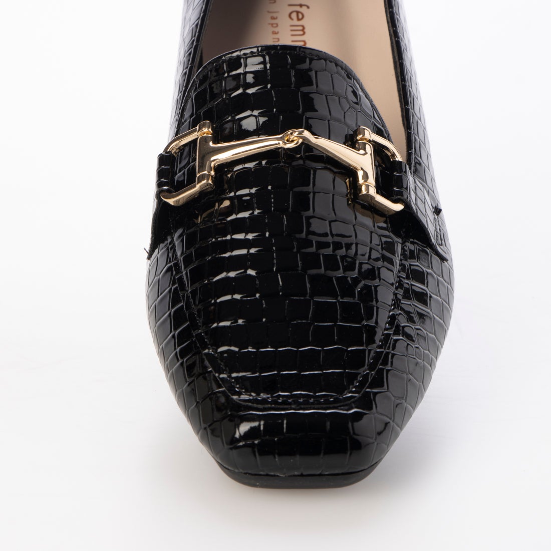 マリー・ファム Marie femme クロコ調スクエアトゥビット付き