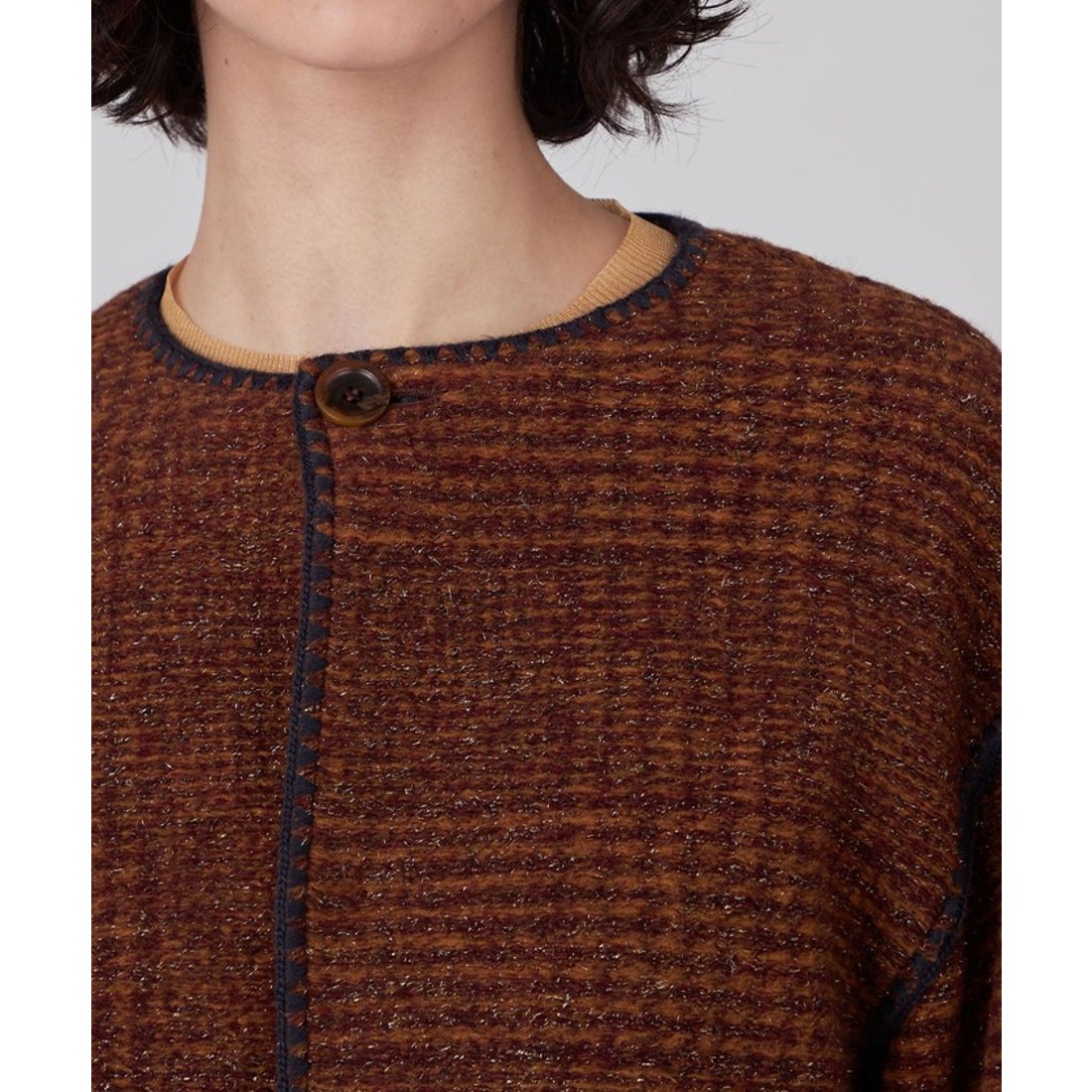 マカフィー MACPHEE チェックスパーク クルーネックジャケット （18