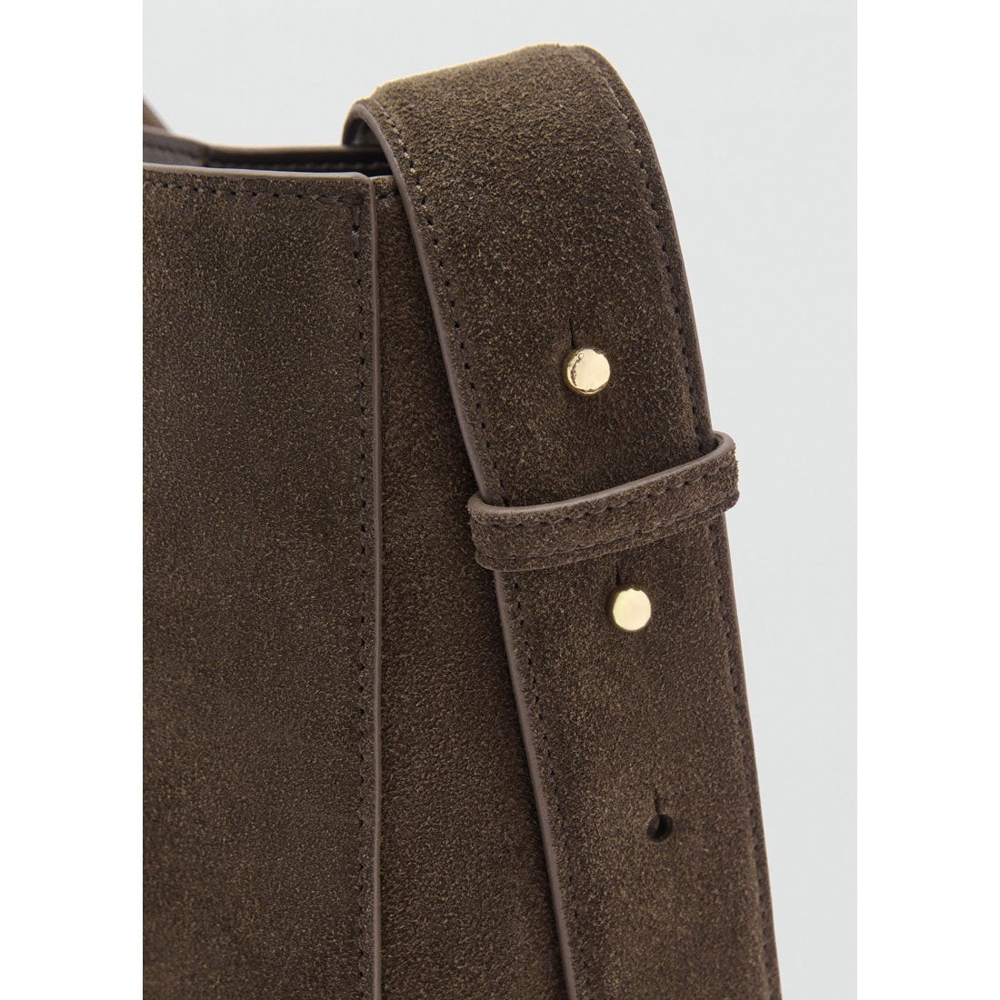 レザーショルダーバッグ M-- CASA （ミディアムブラウン） -MANGO