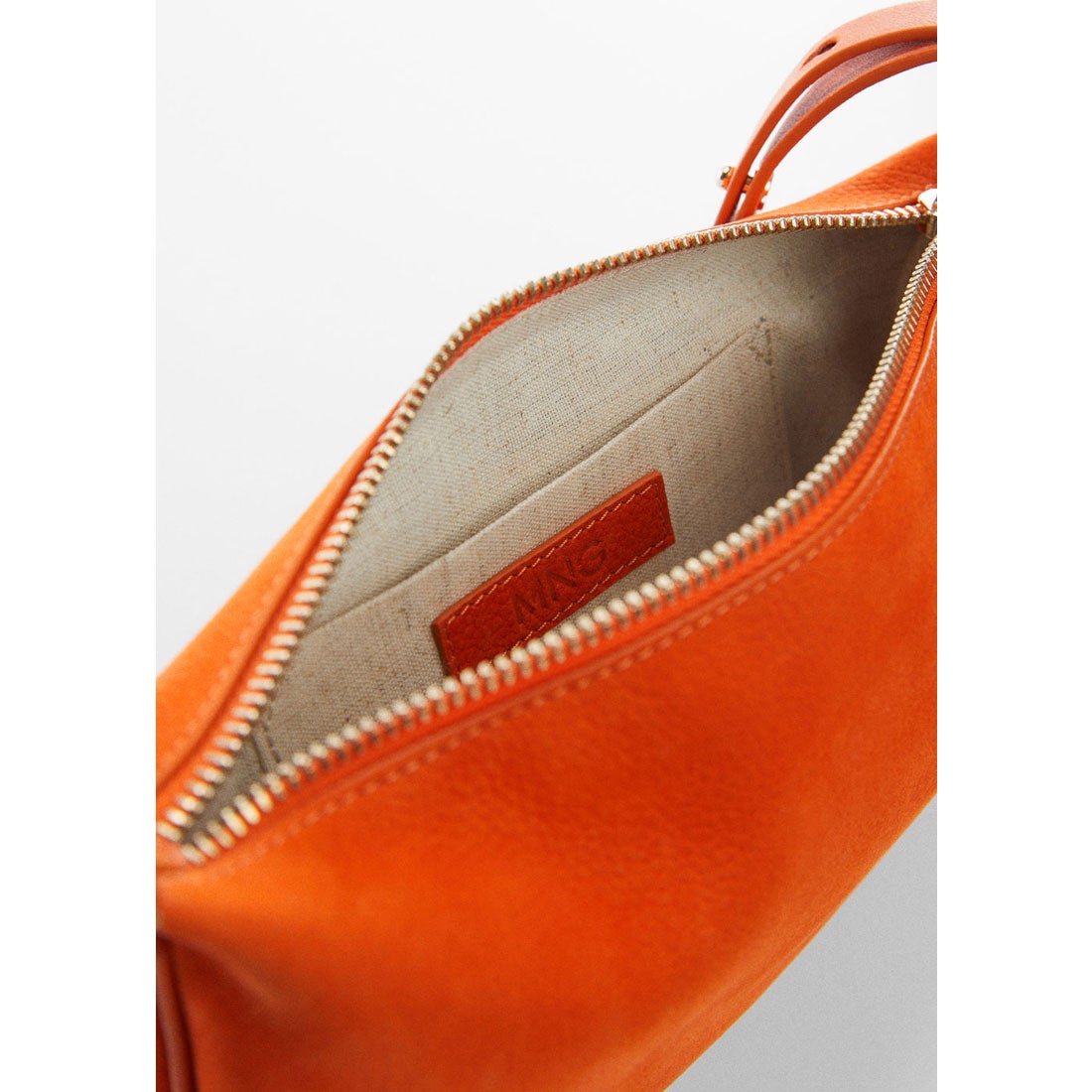 レザーレザーハンドバッグ P-- TOUTOU （オレンジ） -MANGO - マンゴ