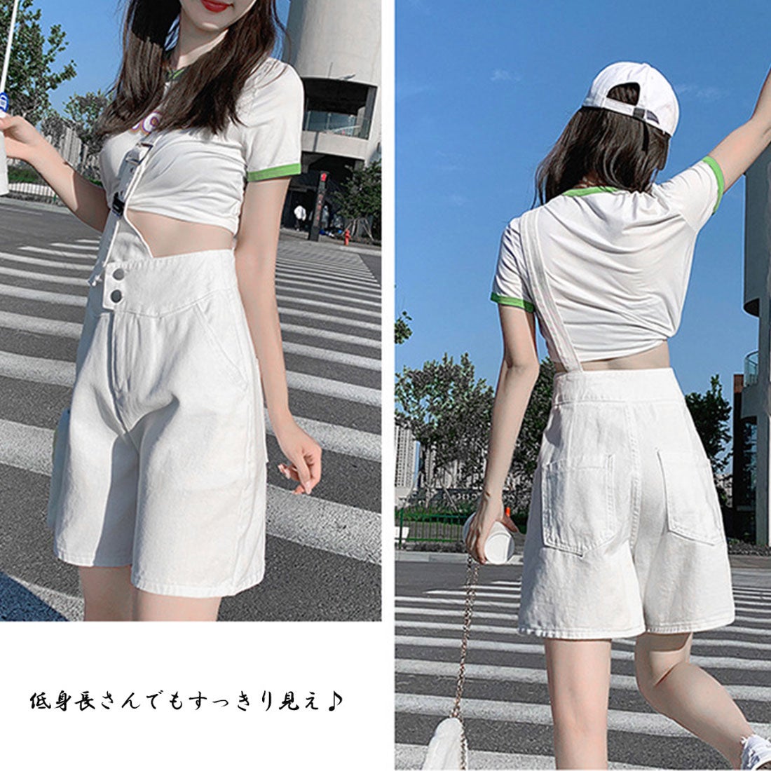 miniministore デニムサロペット ショートオーバーオール