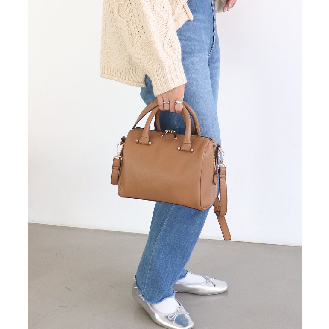 ミアン MIAN PIERIS / 2wayミニボストンバッグ （ベージュ） -靴