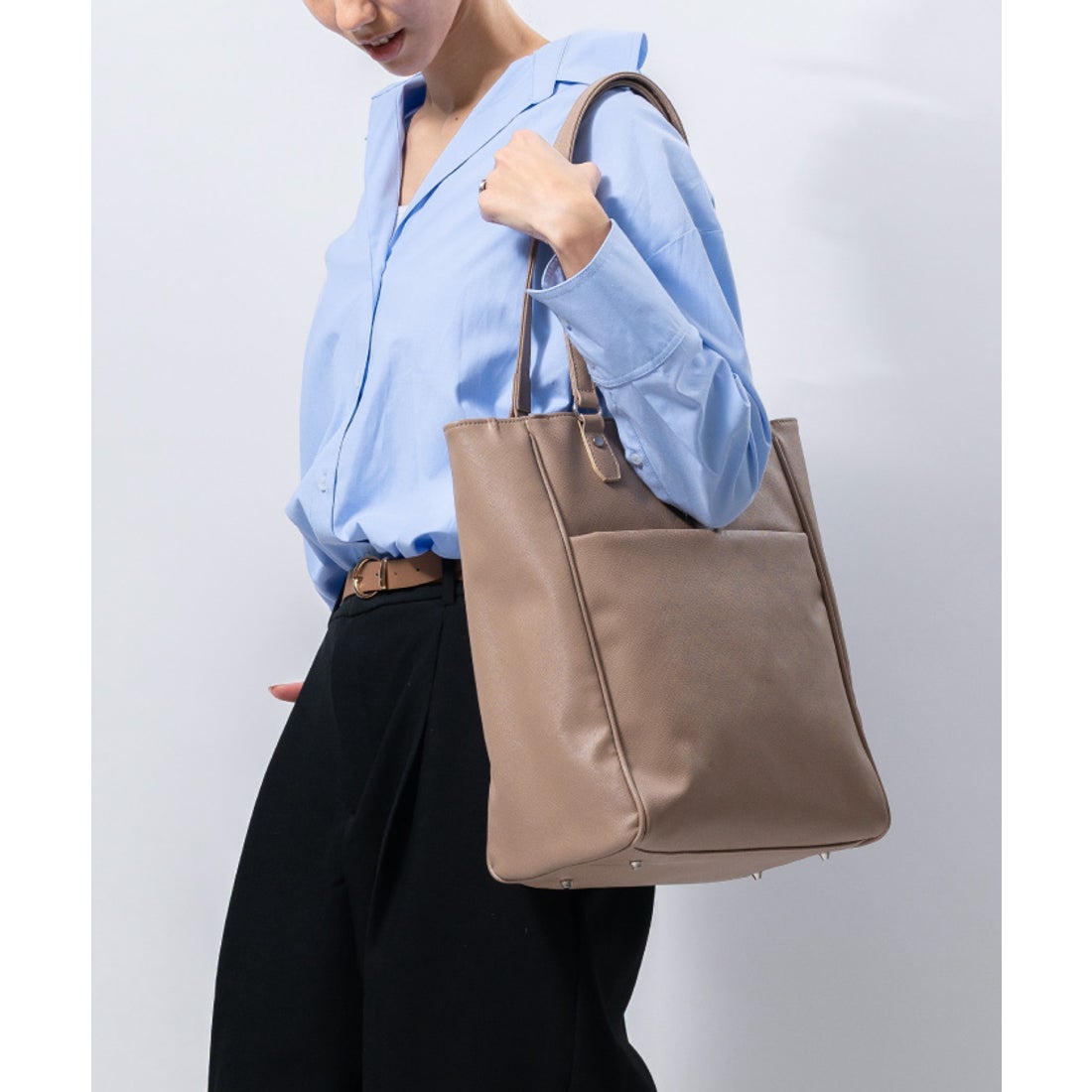 ムラ MURA PU(サフィアーノ調) 2way リュックベルト付き トートバッグ