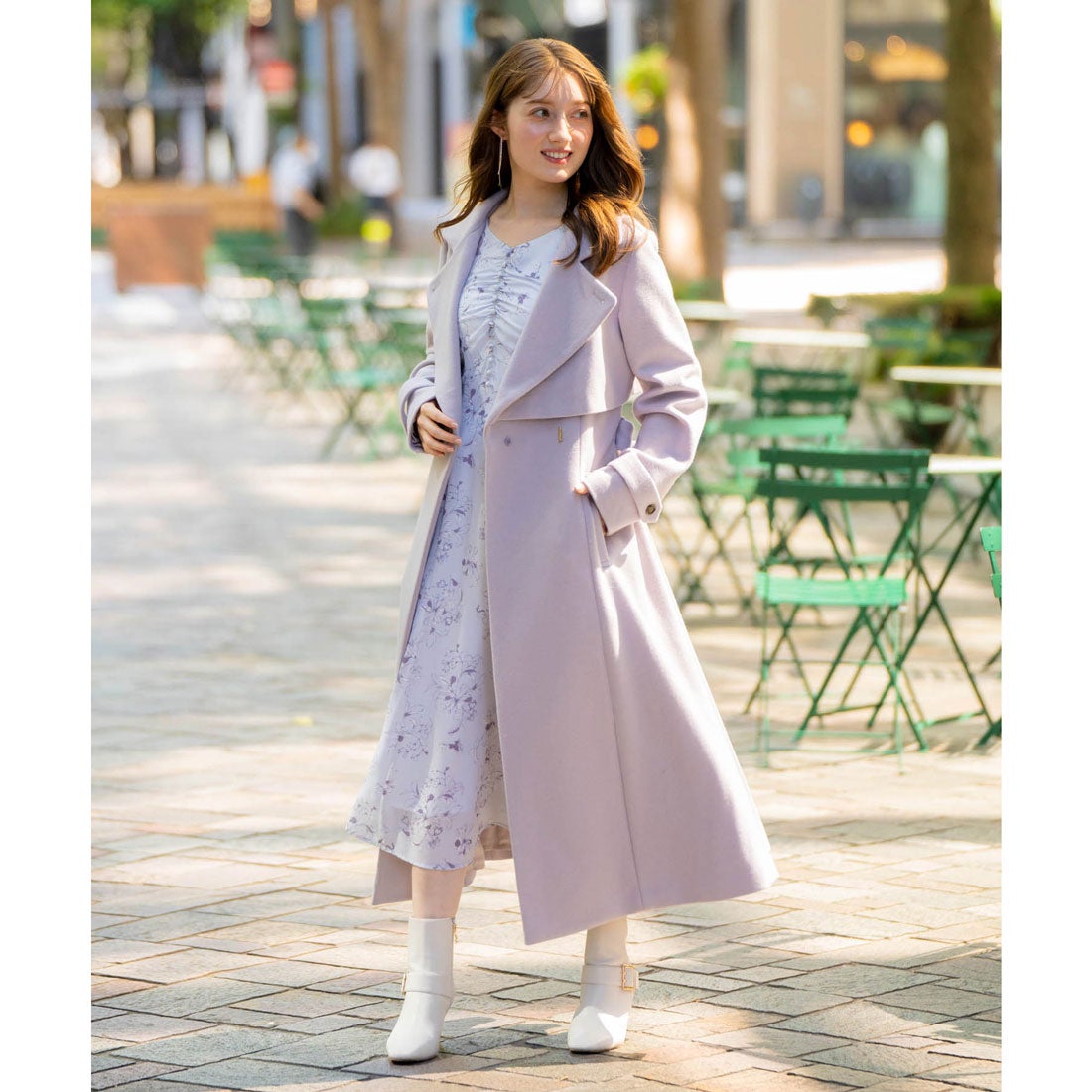 ノエラ NOELA 2WAYカラーバックプリーツウールトレンチコート