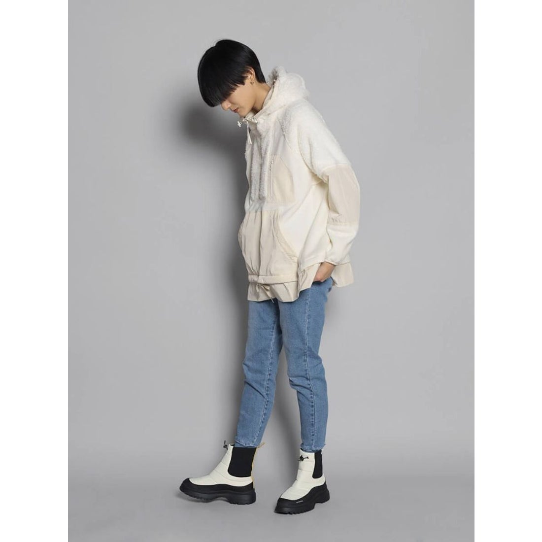 ヌエール nouer VEGE×nouer ハイブリッドスノーブーツ （オフホワイト