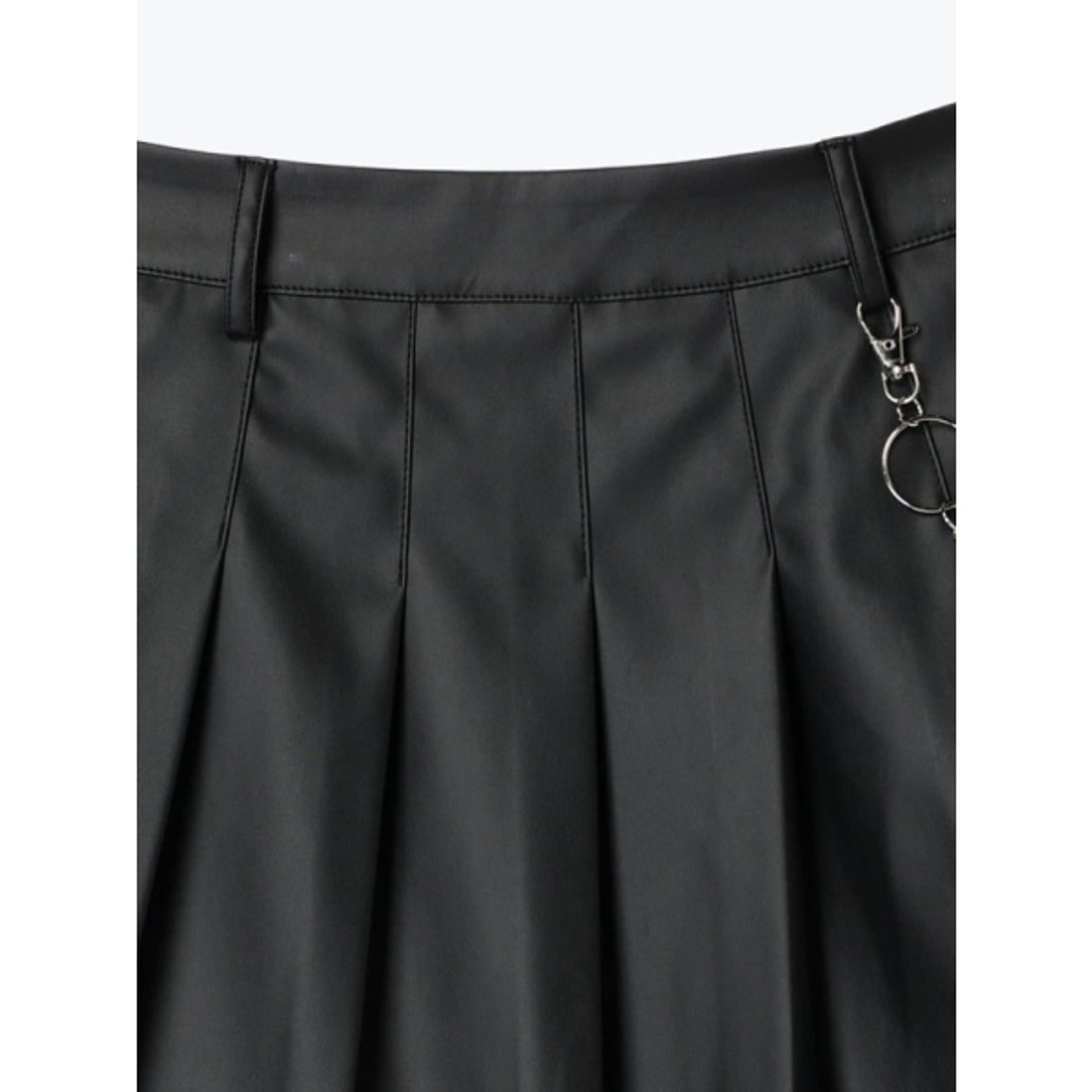 ノエミー NOEMIE ［丈42cm］チェーン付き裾レースプリーツスカート （A