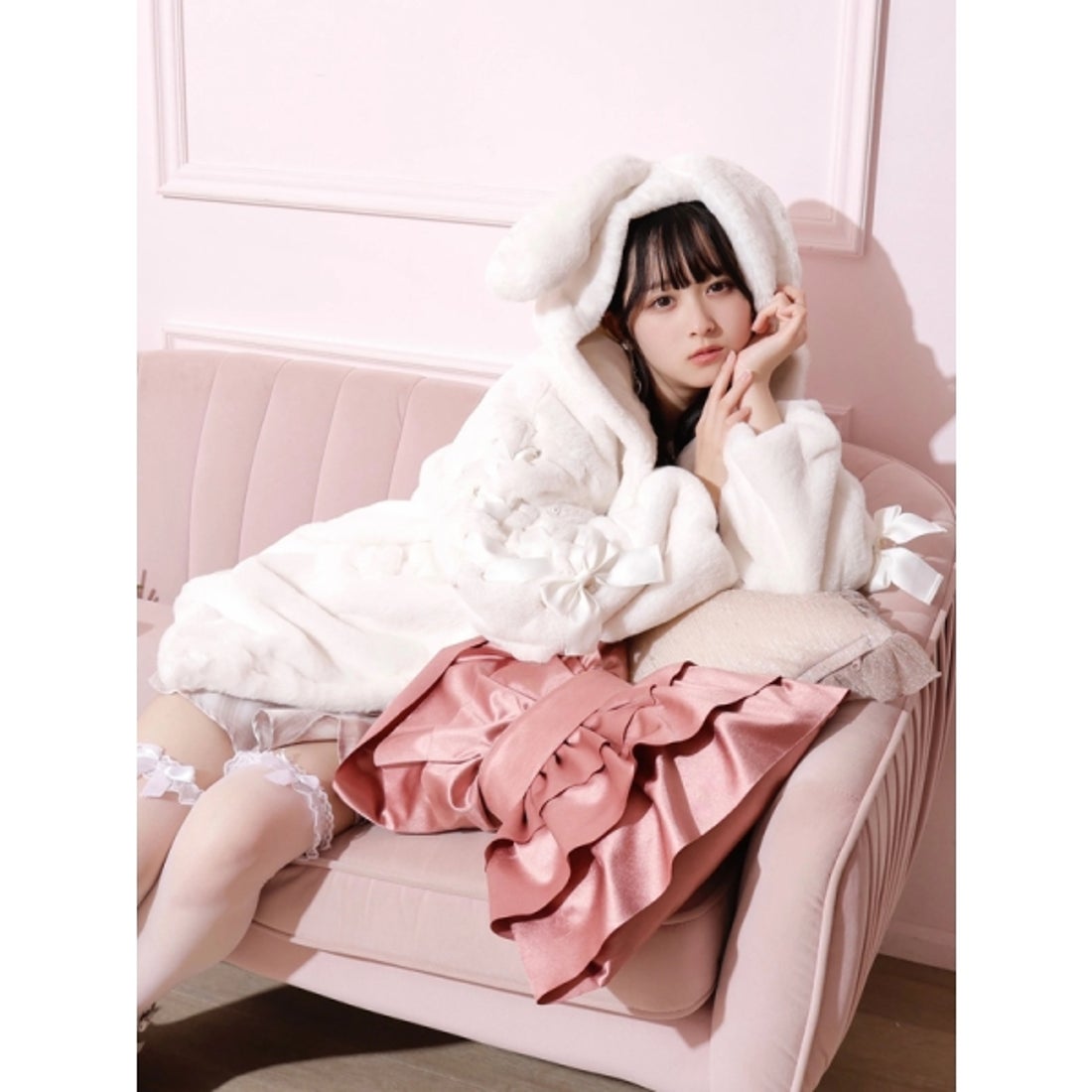 ノエミー NOEMIE うさ耳スピンドルファーブルゾン （ピンク） -靴