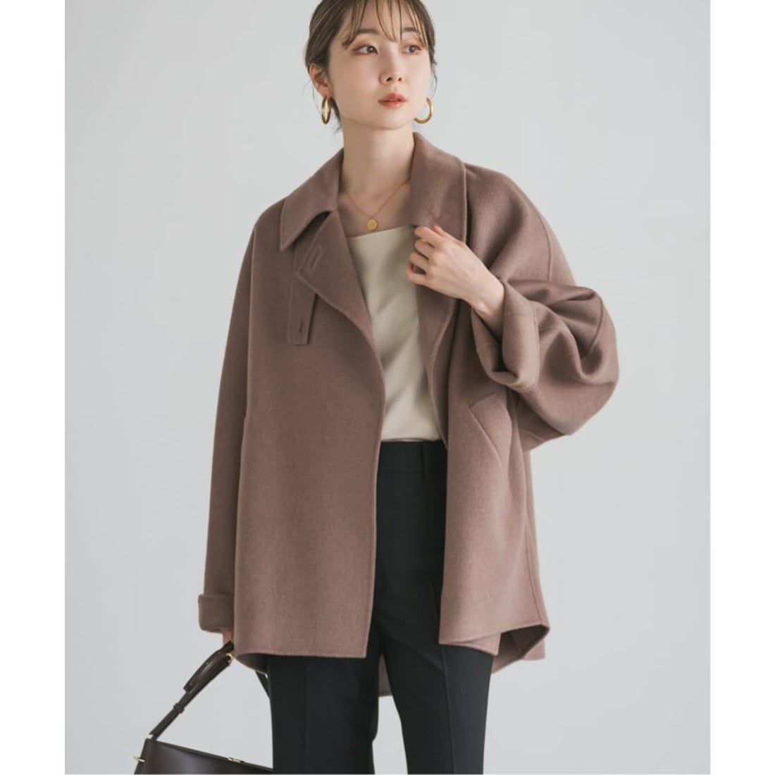 ノーブル NOBLE Super160s リバードルマンショートコート （ベージュ