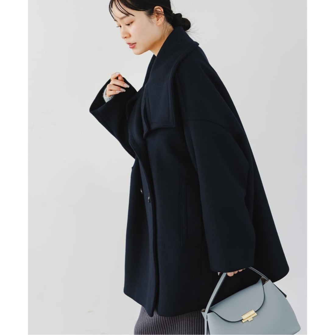 ノーブル NOBLE 《追加》スタンドカラーオーバーコート （キャメル