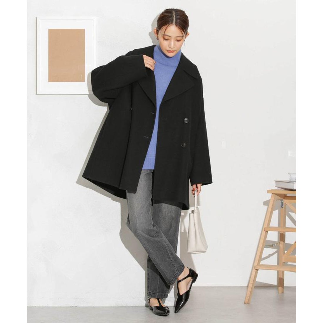 ナノ・ユニバース NANO universe スーパー140ウールリバーミドルコート