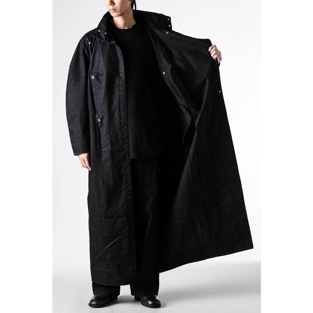 オマールアフリディ Omar Afridi PINA WRAPPED COAT （BLACK） -FASCINATE