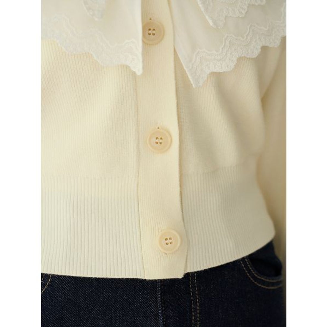 スナイデル SNIDEL レースカラーニットプルオーバー （BRW