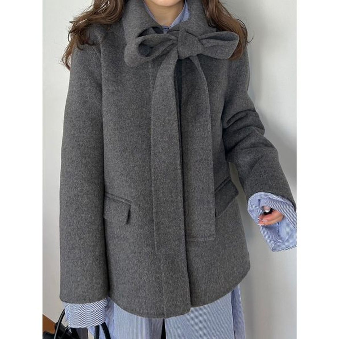 スナイデル SNIDEL リバーステンカラージャケット （GRY） -靴