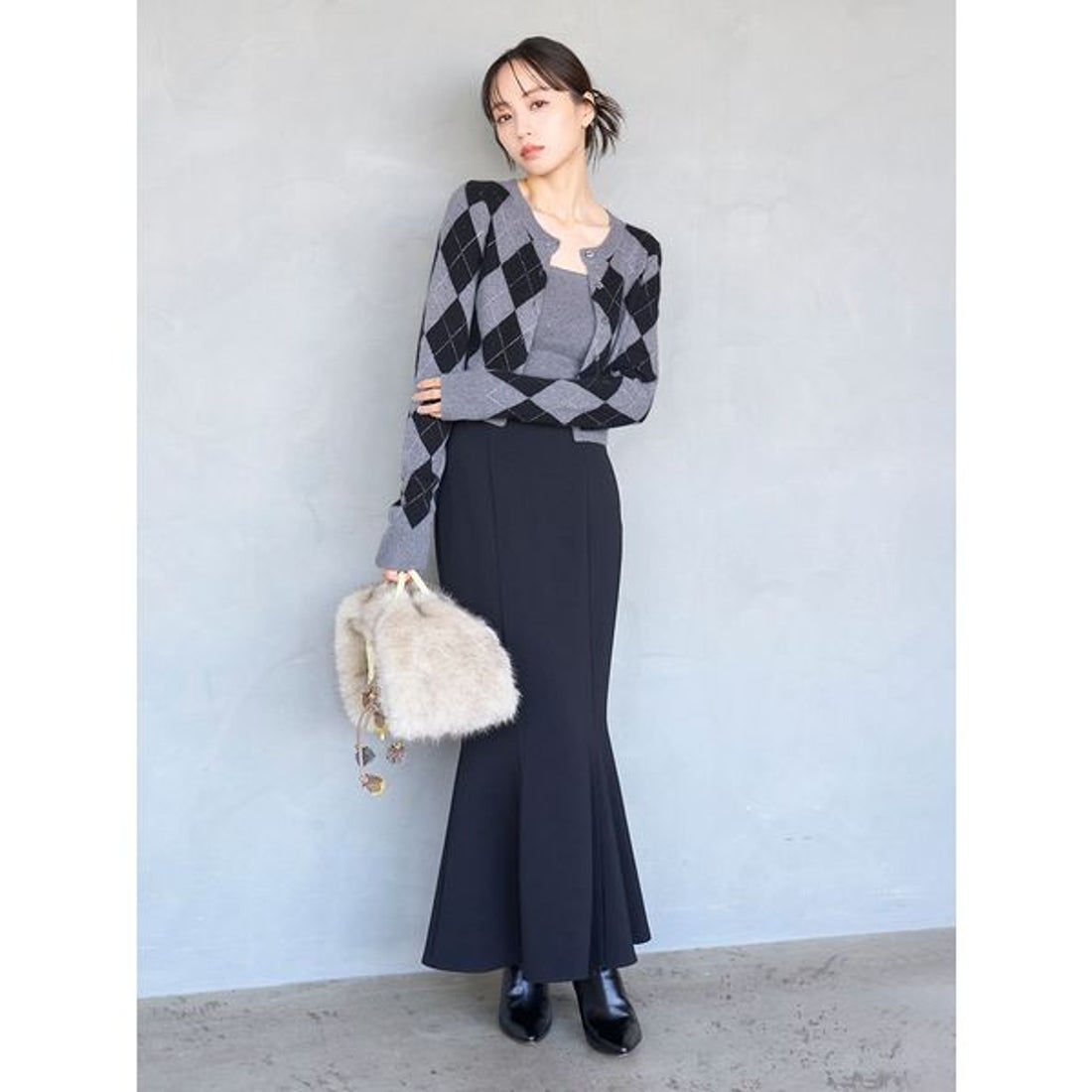 スナイデル SNIDEL アーガイルニットアンサンブル （LBLU