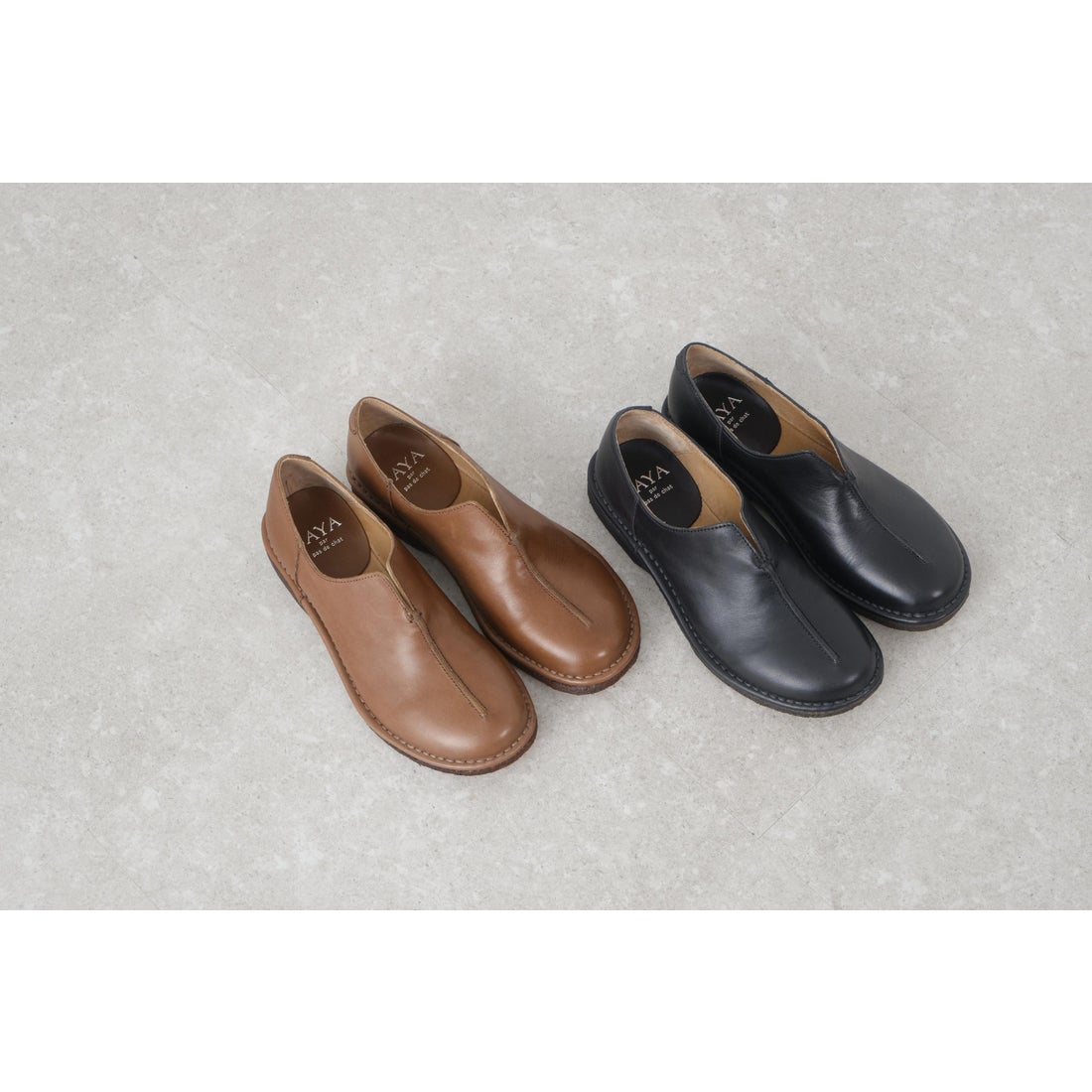 サヤ SAYA 本革プラット製法スリッポン （ダークブラウン） -【公式