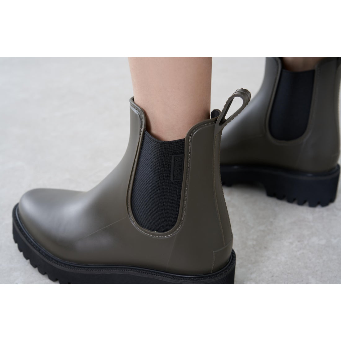 サヤ SAYA 4.5cmPVCサイドゴアレインブーツ （ブラック） -【公式