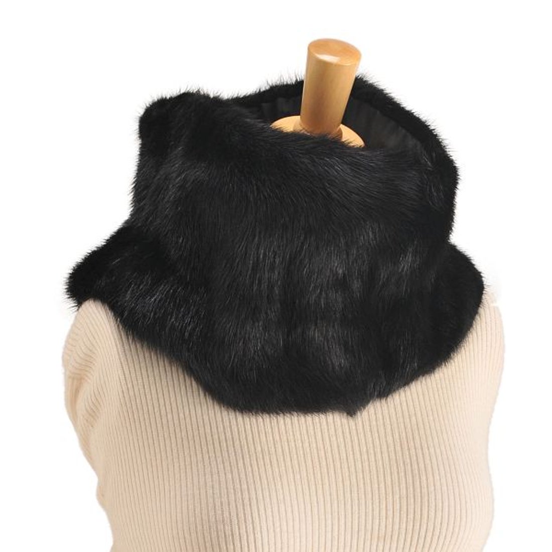 サンフラワー ミンクファー ネックウォーマー スヌード ブラウン サン