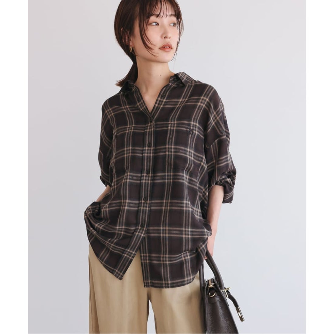 スローブ イエナ SLOBE IENA 《追加》ビエラチェックルーズシャツ