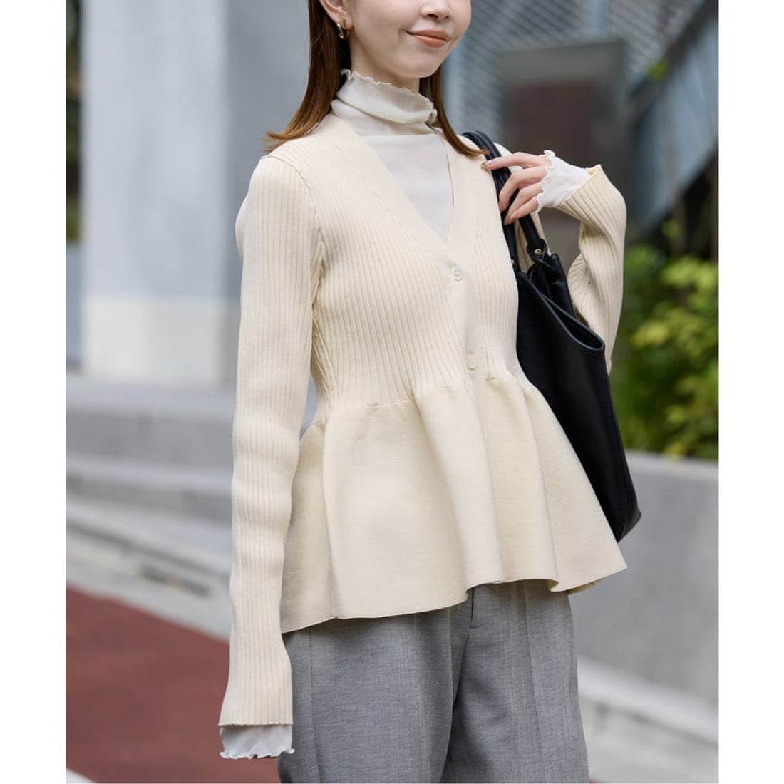 スローブ イエナ SLOBE IENA 《予約》Vネックペプラムカーディガン