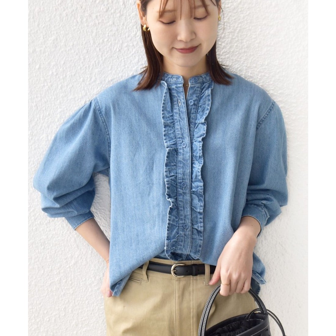 シップス SHIPS 【WEB限定】〈洗濯機可能〉ライトオンス フリル デニム