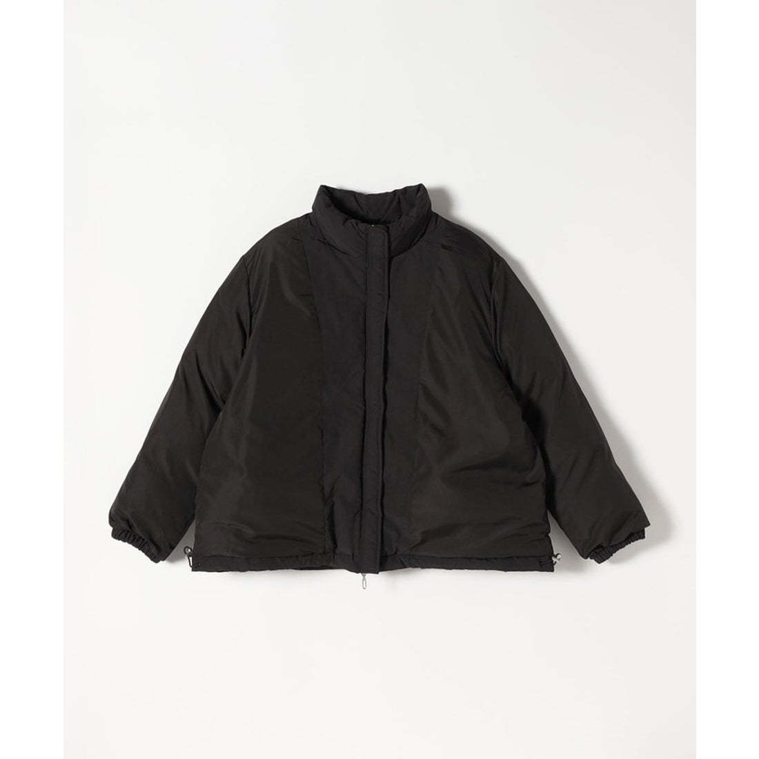 quaranciel: フーデット ダブルジッブ ダウン ジャケット （ブラック