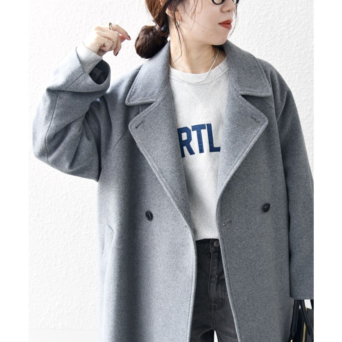 WEB限定】SHIPS any: スタンド & ダブル カラー コート 24FW