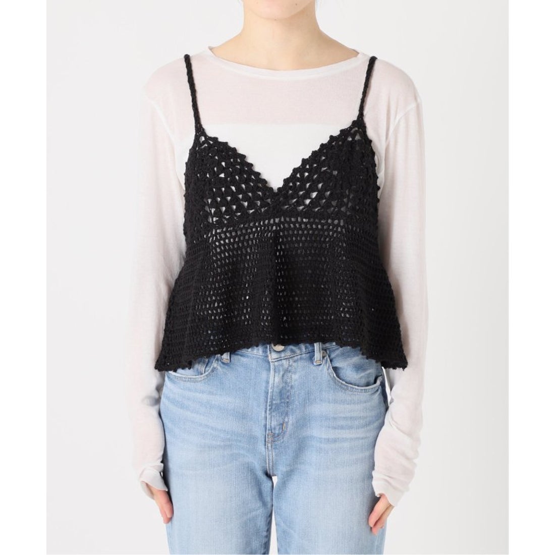 スピック＆スパン Spick & Span 《追加》クロシェニットキャミソール