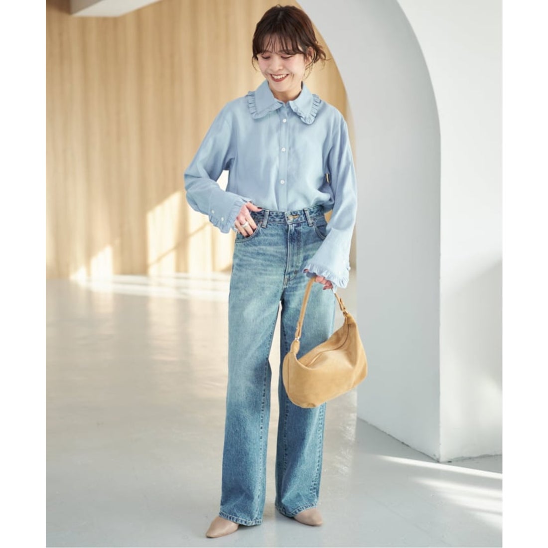 スピック＆スパン Spick & Span 《追加予約》フリルカラーブラウス