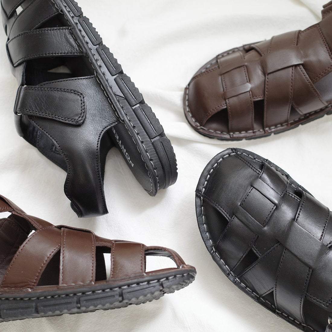 pointer 【本革】 サンダル メンズ グルカサンダル 快適 靴 黒