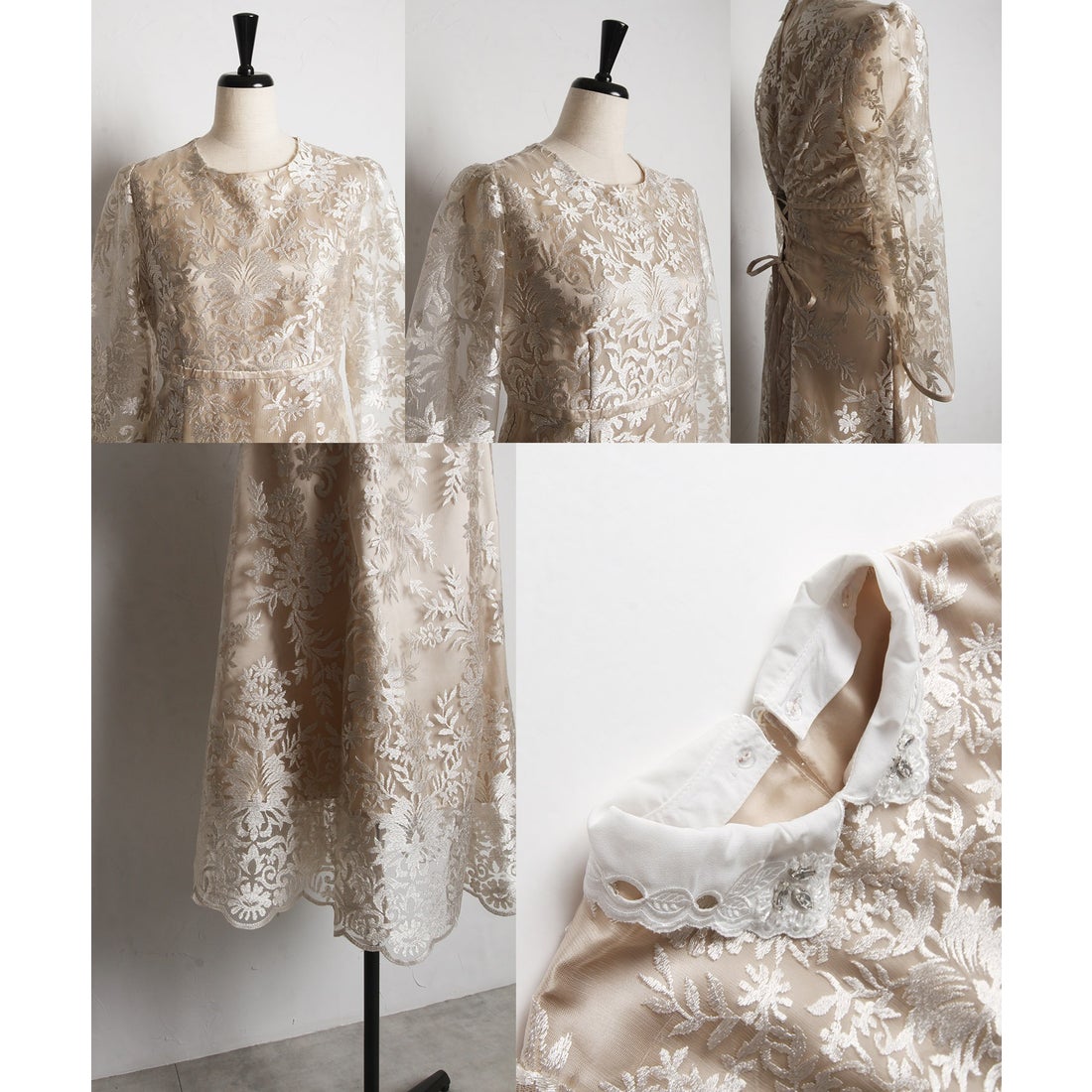 トッコクローゼット tocco closet 取り外し可能な立体フラワー襟付き