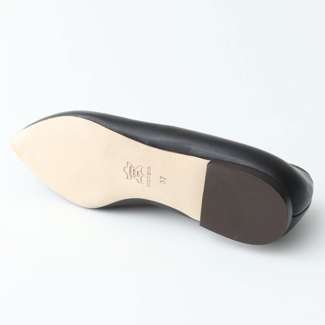 PELLICO ブラック スクエアトゥフラットシューズ 38 PELLICO ブラック