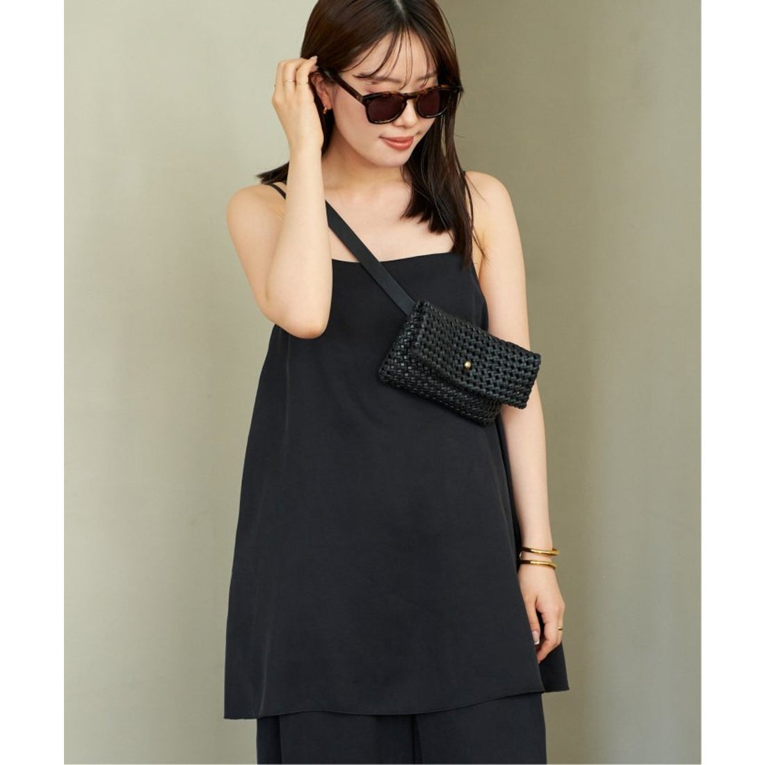 プラージュ Plage 《追加》fibril linen 混 キャミソール （ブラック