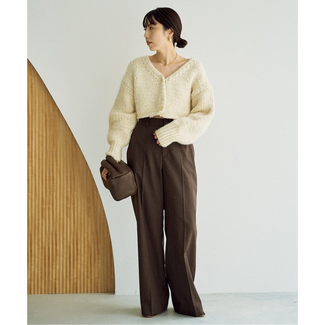 プラージュ Plage roving hand ニットカーディガン （サックスブルー