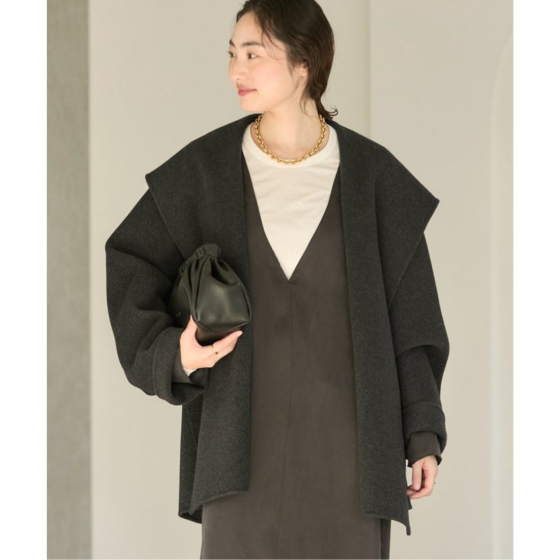 プラージュ Plage 《追加》ハミルトン DRAPE MIDDLE コート （グレーA