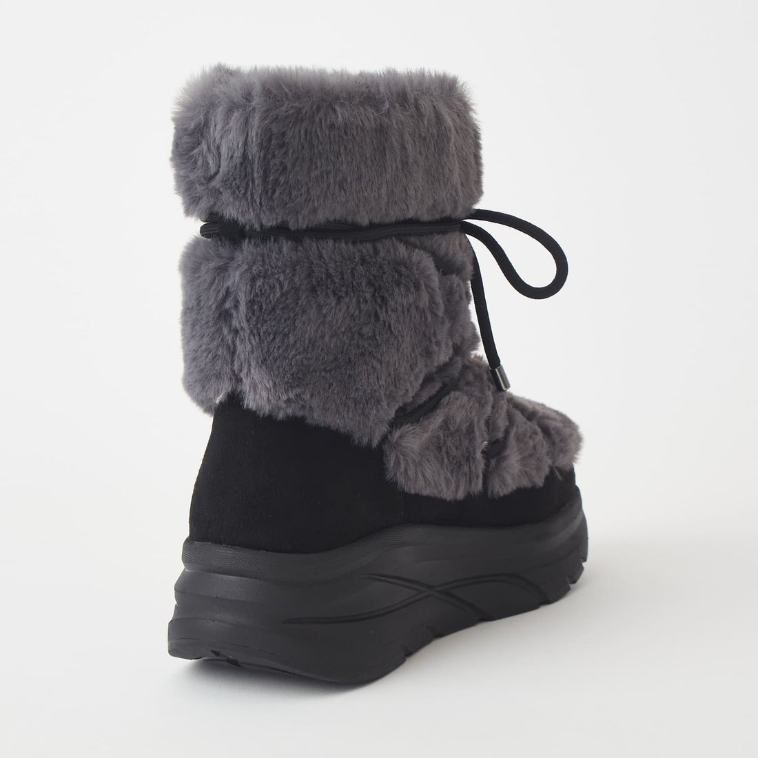 プラスダイアナ ＋diana 【軽量】エコファーショートブーツ （グレー