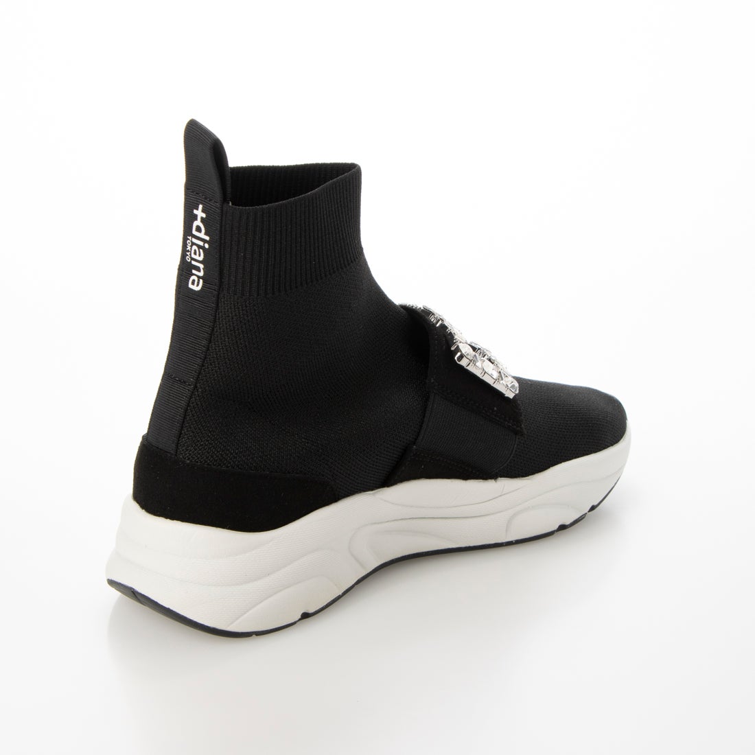 プラスダイアナ ＋diana 【ミドル丈】クリスタルバックル ニット