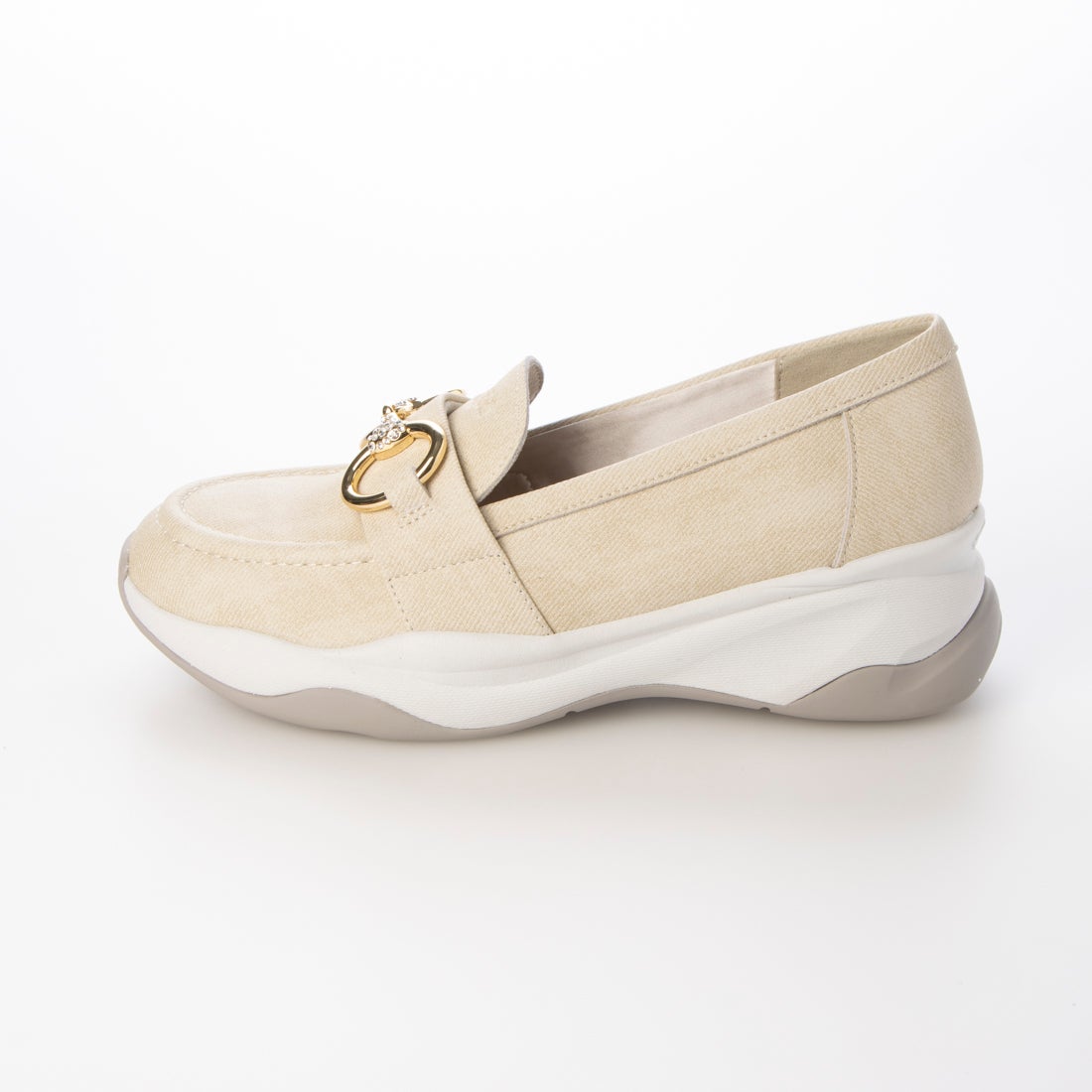 プラスダイアナ ＋diana カジュアルビットローファー （アイボリー人工