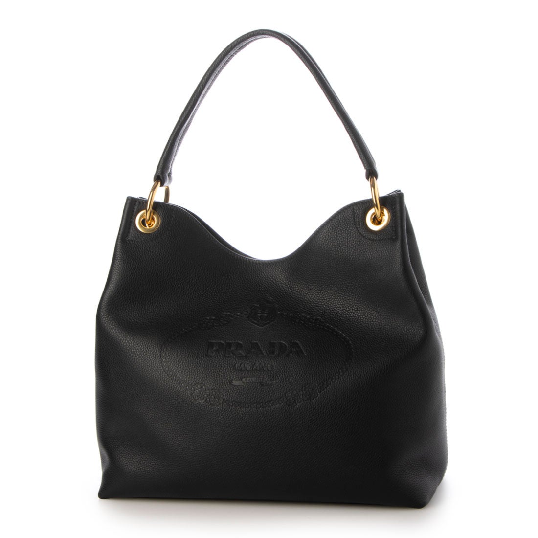 プラダ PRADA ☆ロゴエンボスレザーショルダーバッグ- SACCA IN PELLE