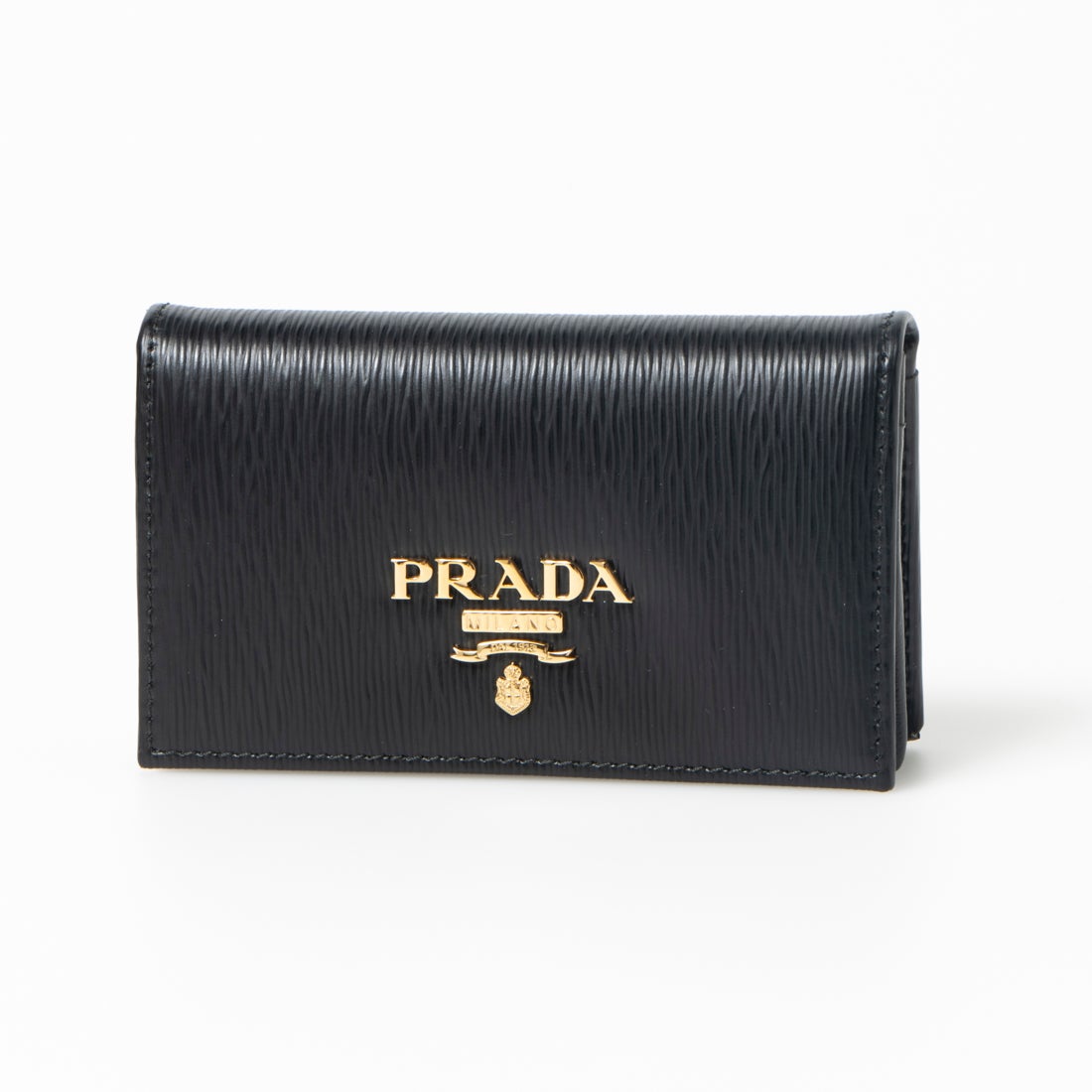 新品]PRADA ブラックレザー 名刺入れ プラダ サフィアーノ SAFFIANO