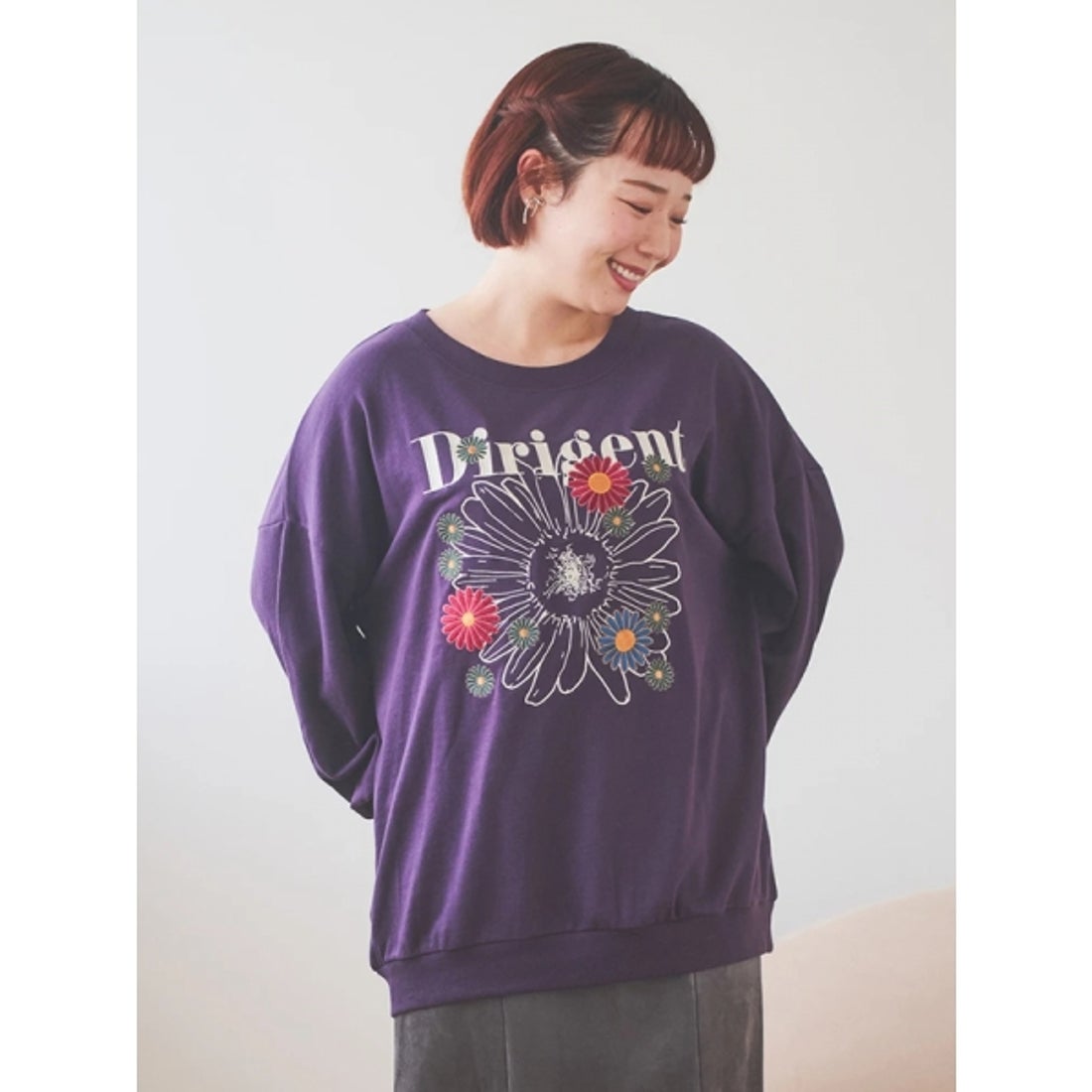 リジェイ＆スプル Re-J&SUPURE メニーフラワー刺繍裏毛トップス （濃