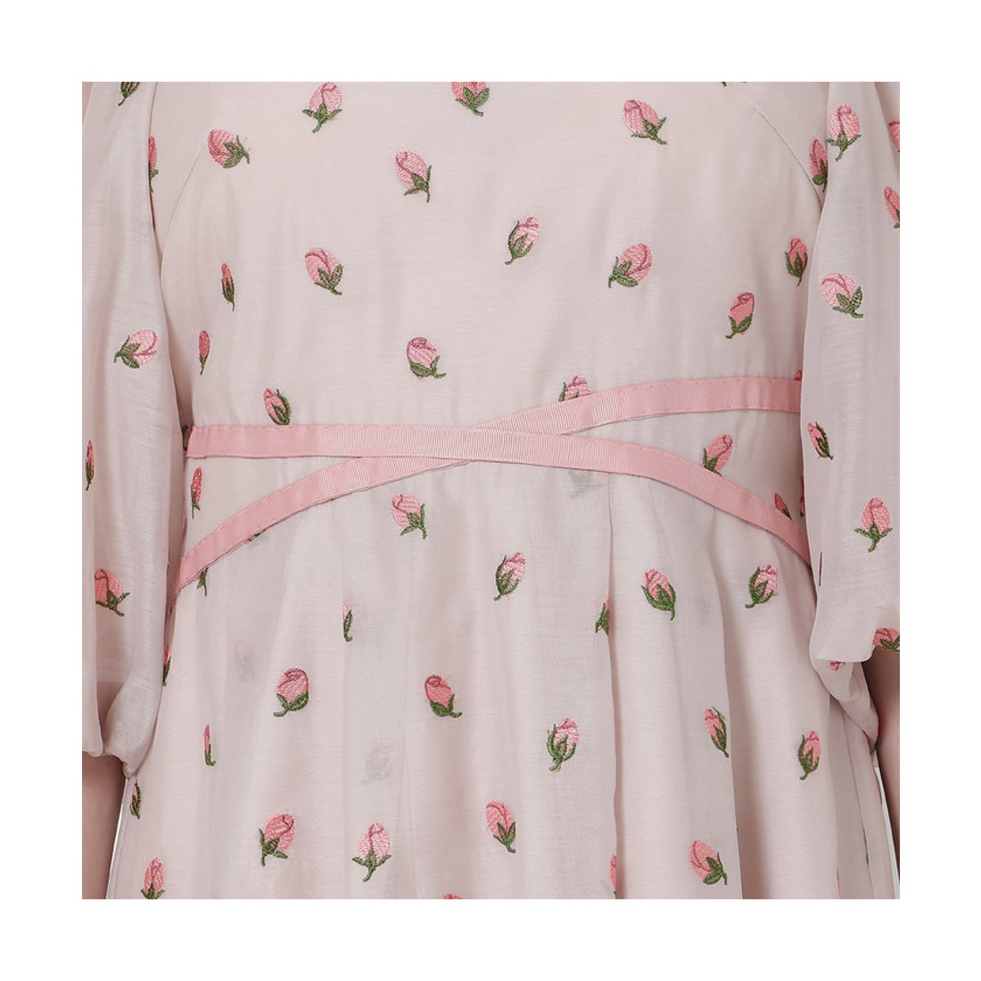 ローズティアラ RoseTiara 【美シルエット】つぼみ刺繍ワンピース