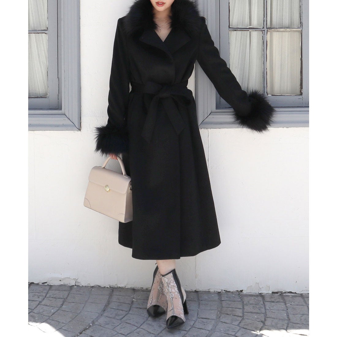 ロイヤルパーティー ROYAL PARTY ウールガウンコート （ブラック