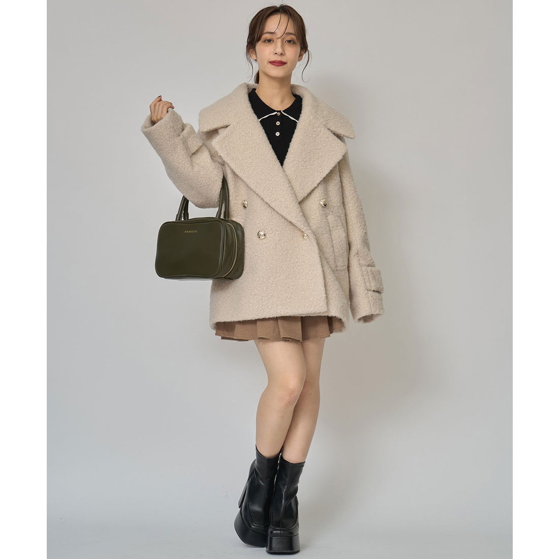 レディアゼル REDYAZEL ボアダブルミドルコート （オフ