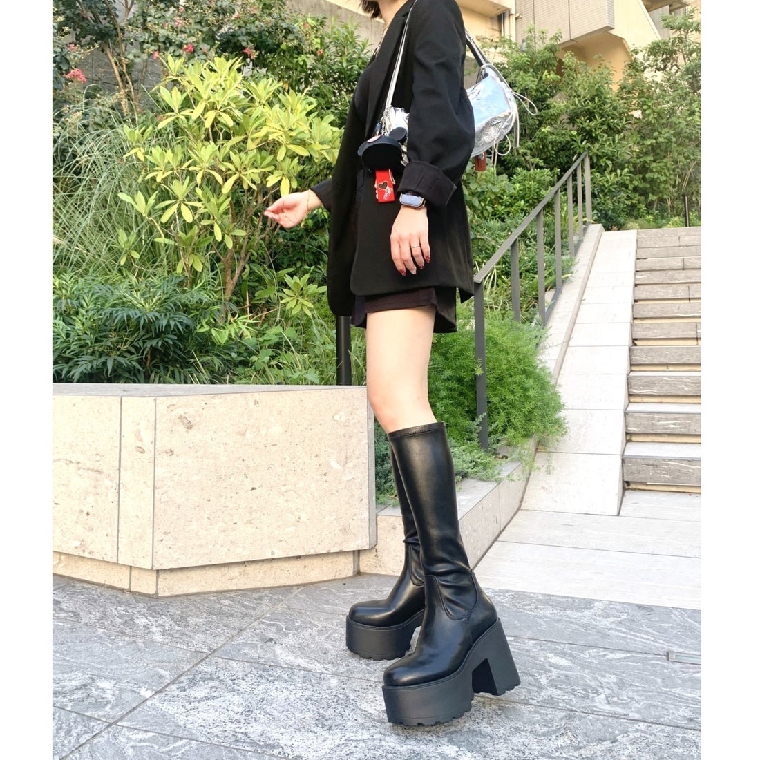 アールアンドイー R&E 【R&E】厚底モールドソールストレッチロング