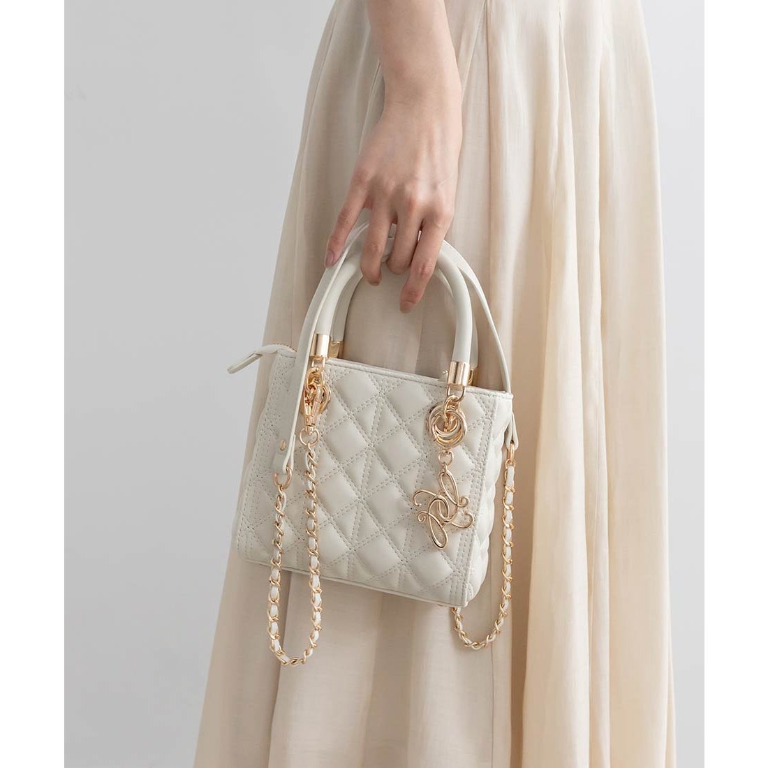 ランダ RANDA 2WAY キルティングミニバッグ （WHITE） -靴