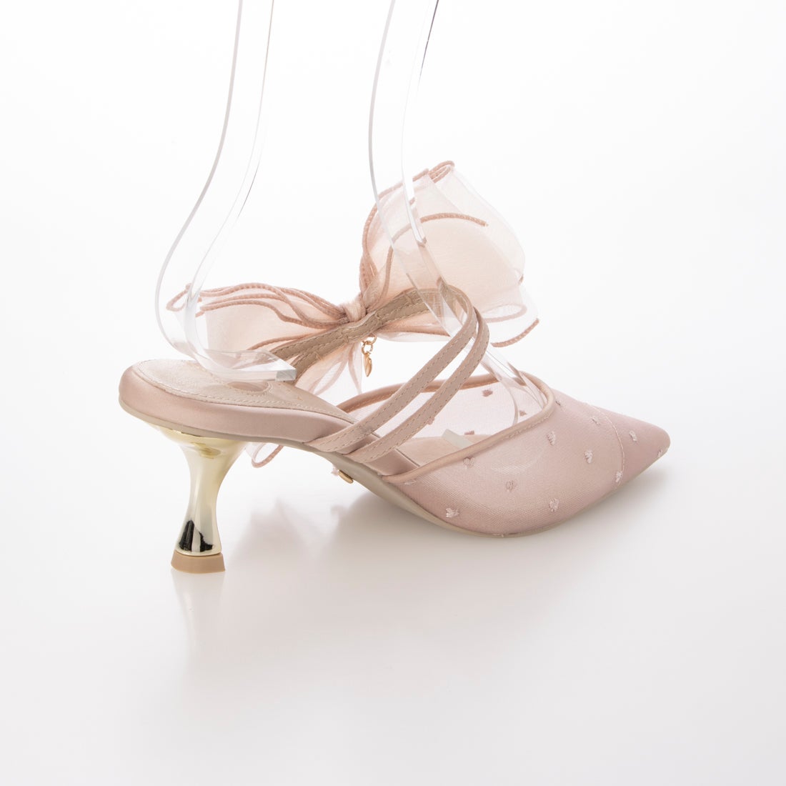 ランダ RANDA 【HEART COLLECTION】シフォンリボンハートミュール