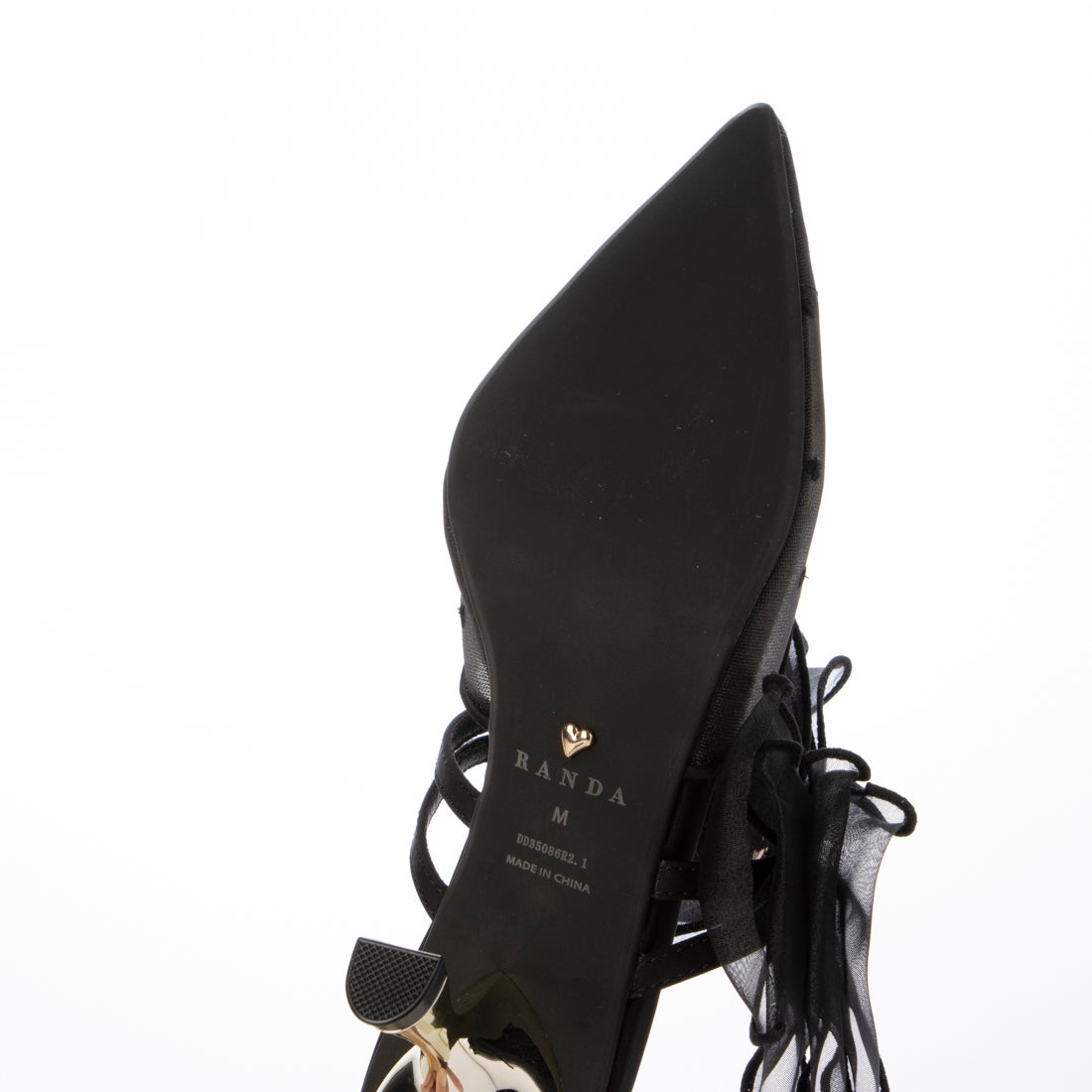 ランダ RANDA 【HEART COLLECTION】シフォンリボンハートミュール