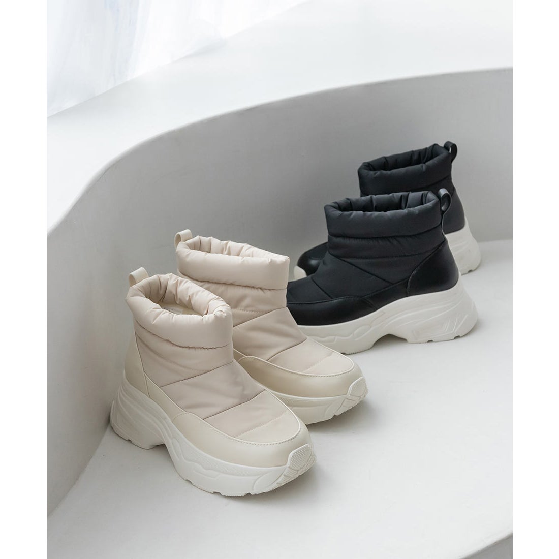 ランダ RANDA 晴雨兼用 ボリュームソールスノーブーツ （IVORY） -靴